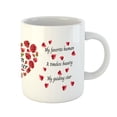 thumbnail image 3 of Ambesonne Mom Ceramic Gift Mug, Love You lettering for Mothers, 11 oz, Red Green and Black, 3 of 4