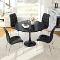 thumbnail image 2 of 5-Piece Dining Table Set, 31.5" Round Tulip Pedestal Dining Table and 4 Ergonomically Designed PU Chairs, Dining Table Set for Kitchen, Living Room, Office, 2 of 7