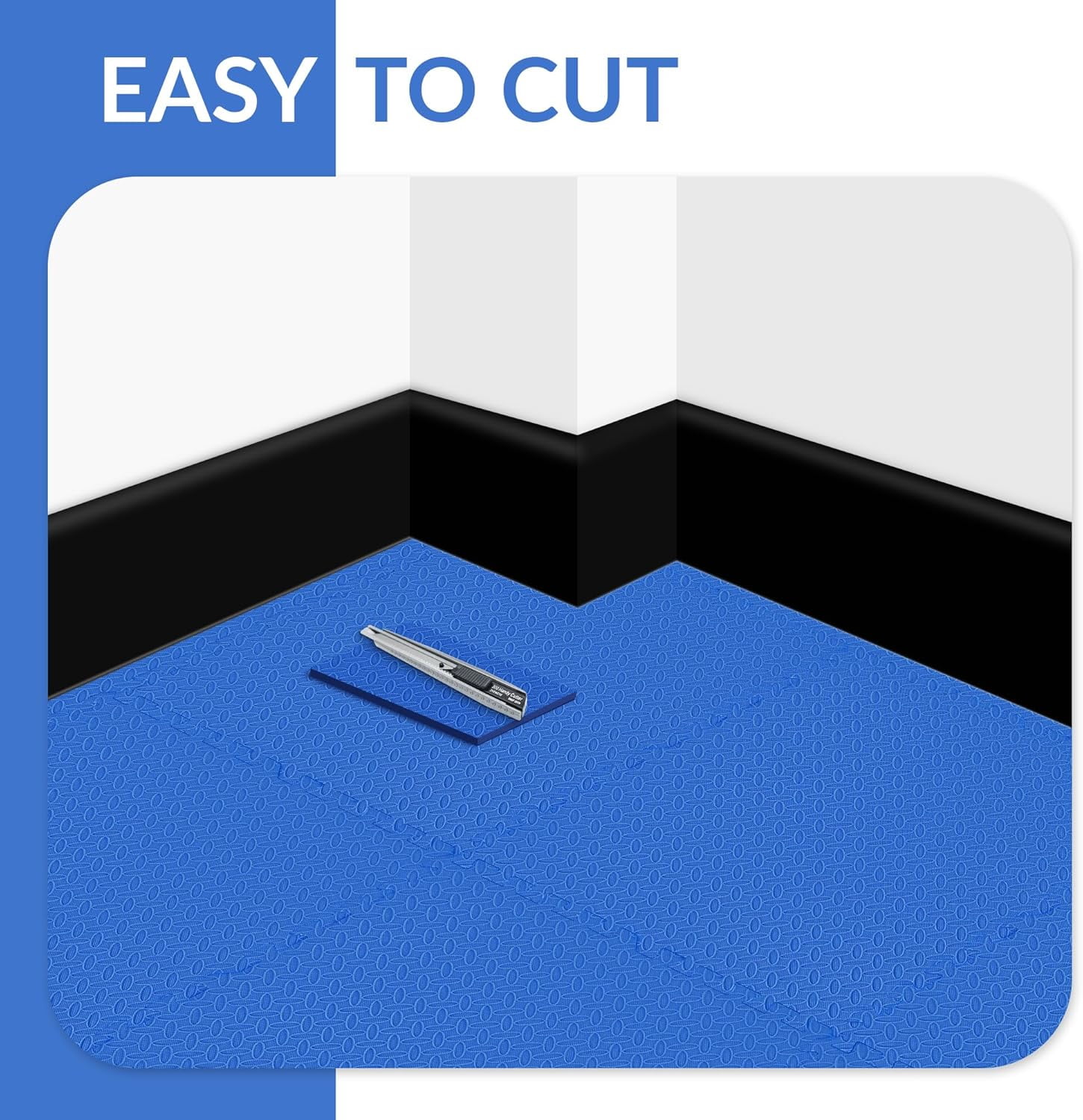FIXTECH Puzzle Exercise Mat, EVA Interlocking Foam Floor Tiles For Home Gym, Mat For Home Workout Equipment, Floor Padding For Kids, Blue, 24 In X 24 In X ½ In, 96 Sq Ft - 24 Tiles