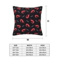 thumbnail image 2 of Throw Pillow Covers, Red Shrimp Print Black Soft Square Pillow Cases with Invisible Zipper for Couch Bed Sofa, Farmhouse Fall Home Decor 18"x18", 2 of 7