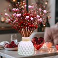 thumbnail image 5 of Valentines Day Decorations Gifts Heart Picks - 8 Pcs Artificial Red Berry Flower Stems Heart Shaped Picks for Home, Restaurant Decor, Wedding (Red Pink), 5 of 7
