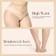 thumbnail image 2 of Manzi 4 Pack Plus Size Pantyhose for Women Sheer Stocking Nude 3XL, 2 of 7
