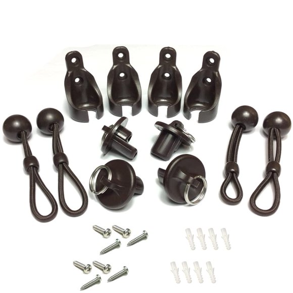 Juego de piezas de repuesto para cortinas CACELY, kit de tapas elásticas, 2 unidades, color marrón