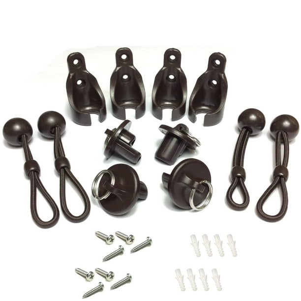 CACELY Set of 2 Replacement Shade Parts Bungee End Cap Kit Brown for