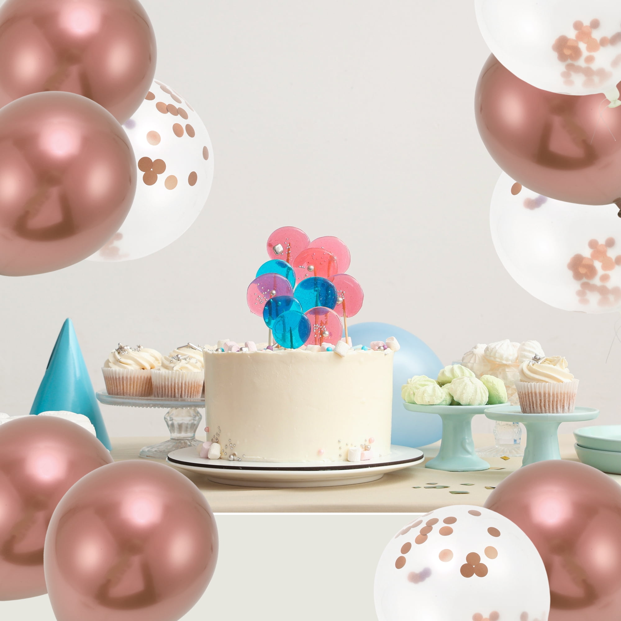 Unique Bargains 16Pcs Latex Party Wedding Graduation Anniversary Decoration Rose Gold Tone