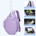thumbnail image 3 of Bolsa de tenis KAVIGOR con capacidad para 2 raquetas impermeables para mujer, color morado, 3 of 6