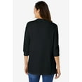 thumbnail image 2 of Woman Within Plus Size Three-Quarter Sleeve Thermal Sweatshirt, 2 of 5