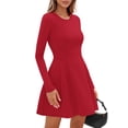thumbnail image 4 of Vestido PRETTYGARDEN Otoño 2025 Rojo Mini de Manga Larga, 4 of 8