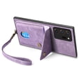 thumbnail image 7 of Nalacover for Samsung Note 20 Ultra, Slim Case Wallet with Credit Card Holder, Back Flip Premium Leather Magnetic Clasp Kickstand Wirst Hand Strap Shockproof Cover for Galaxy Note 20 Ultra, Purple, 7 of 7