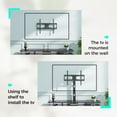 thumbnail image 4 of Greenstell TV Stand and Mount for 32" to 70", TV Table with Power Outlet, Gaming Modern Entertainment Center with Storage, LED Light, Height Adjustable, 51", Black, 4 of 7