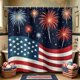 thumbnail image 5 of Independence Day Holiday Party Celebration Shower Curtain Bathroom Partition Decoration Hanging Curtain, 5 of 6