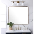 thumbnail image 2 of Soft corner metal rectangular mirror 36x40 inch in Brass, 2 of 9