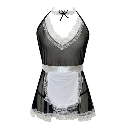 

Follure Lingerie Pajama Sets for Women Dress Uniform Play Cute Cosplay Costumes Maid Servant Underwear