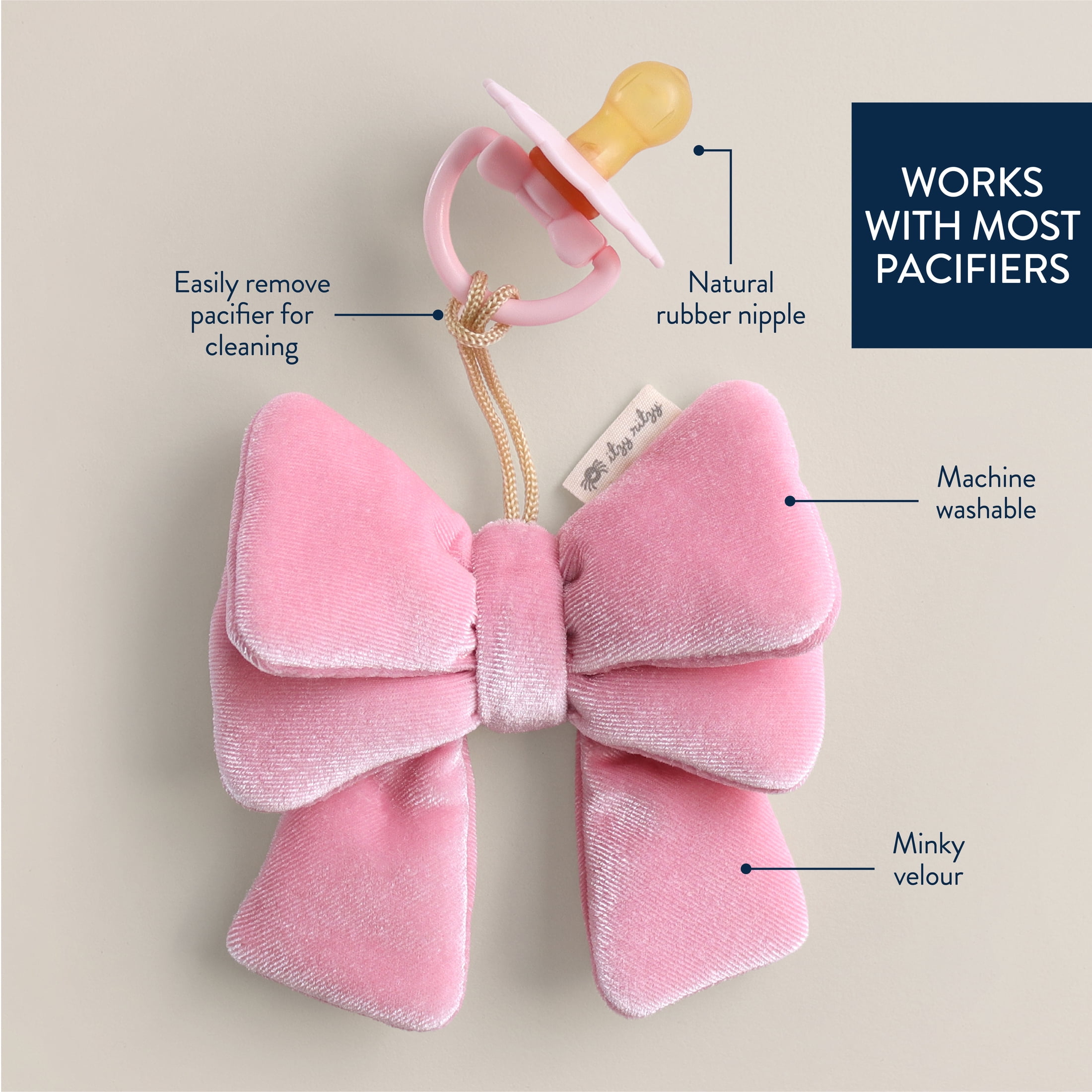 Itzy Ritzy Bitzy Pal™ Bow with Natural Rubber Pacifier 0m
