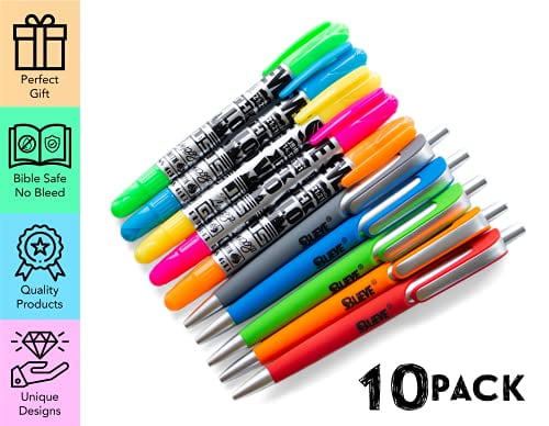 BLIEVE- Bible Highlighters And Pens No Bleed Through, Bible Verse Dry Highlighter and Pens Fine Tip, Bible Journaling Supplies and Bible Study Kit (10 Pack)