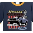 thumbnail image 2 of Mens Ford Mustang Cobra Performance 100% Cotton Ringer Tee Shirt, XL White/Red, 2 of 5