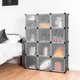 thumbnail image 3 of Costway Organizador de Almacenamiento de 12 Cubos, Zapatero Modular de Plástico, Estantes de Almacenamiento de Cubos Apilables con Puertas, Armario de Cubos para Dormitorio/Sala de Estar/Entrada,Negro, 3 of 4