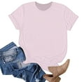 thumbnail image 5 of CHENge Black Shirts for Women O Neck Half Sleeve Vintage Tunic Women's Blouses Plain Color Stretchy Color Block Slightly Work Cropped Tops, 5 of 5