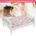 thumbnail image 2 of Fyydes Lit Double pour Poupée, Accessoires de Maison de Poupée Motif Floral Mini Meubles Lit Double pour Poupée Échelle 1/12, Lit de Poupée, 2 of 10