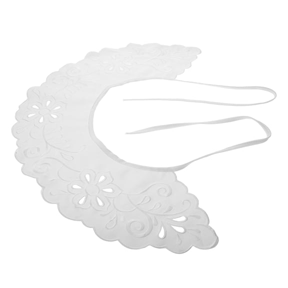 WRITWAA Detachable Collar Blouse White Nylon Yarn Adjustable Tie for Women 1Set