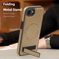 thumbnail image 6 of Allytechgroup Luxury Case for iPhone 16e with Hidden Kickstand, [Compatible with MagSafe], Premium PU Leather + Soft TPU Inner Shockproof Anti-Fall Protective Slim Fashion Case, Desertgold, 6 of 8