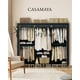 thumbnail image 2 of CASAMAYA Armario portátil, armario de capacidad extra grande de 81,5 pulgadas con cubierta, organizador de almacenamiento de ropa con estantes y 5 varillas para colgar, fácil de montar, negro PCT136B0, 2 of 5