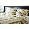 thumbnail image 3 of DaDa Bedding Vintage Cottage Rose Garden Floral Ivory Yellow Cotton Scalloped Quilted Bedspread Set (DXJ103478), 3 of 10