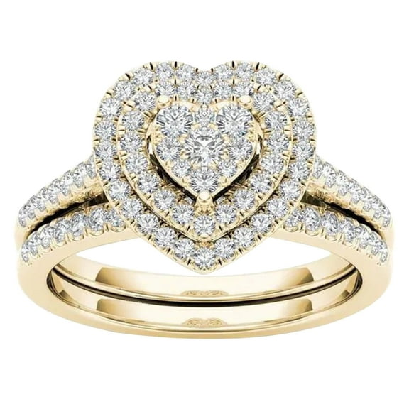 TIHLMK Womens Ring Luxury Elegant Fashion Silver Jewelry Bridal Zircon Elegant Wedding Ring