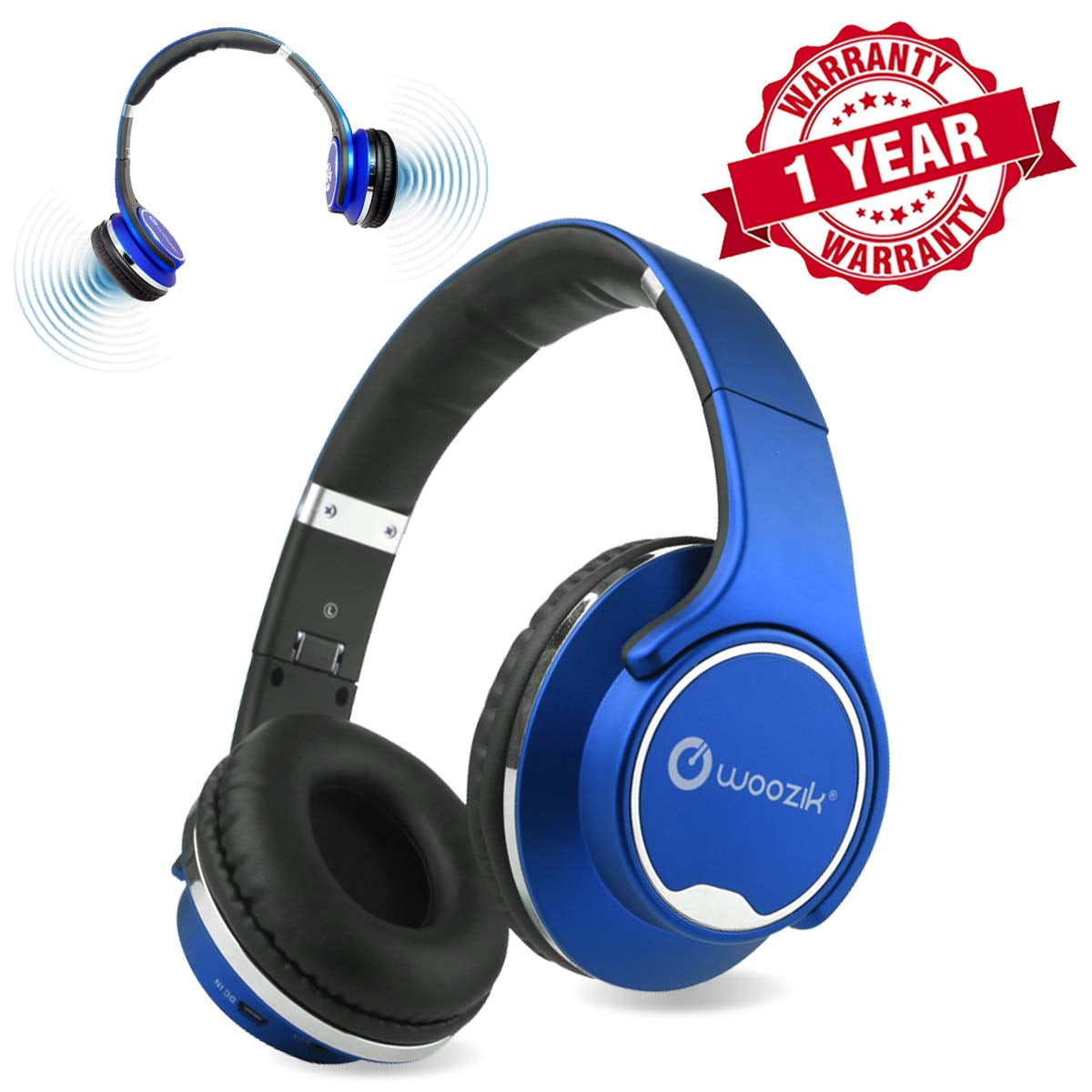 Woozik Twist Wireless Over Ear Bluetooth Headphones With Mic