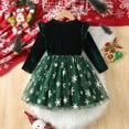 thumbnail image 4 of NAISIBABY Girls Velour Dresses, Ruffles Long Sleeve Sequin Tulle Crewneck Party Princess Christmas Dresses Green 6T, 4 of 9