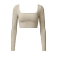 thumbnail image 7 of 2 Piece Outfits Summer,2 Piece Workout Sets for Women Long Sleeve Cropped Top and Butt-lifting Shorts Jogger Athletic Gym Outfits, 7 of 7
