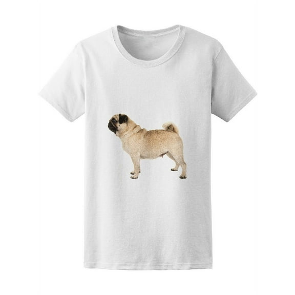 Adult Pug Standing Side View Tee Women's -Image by Shutterstock