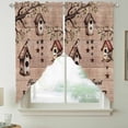thumbnail image 2 of Sweet Home Swag Valances for Windows, Kitchen Curtains 36 Inch Length 2 Panels Set, Western Stars Bird Houses Brown Wooden Grain Short Curtains for Small Windows Rod Pocket Cafe Curtains 28"x36", 2 of 8