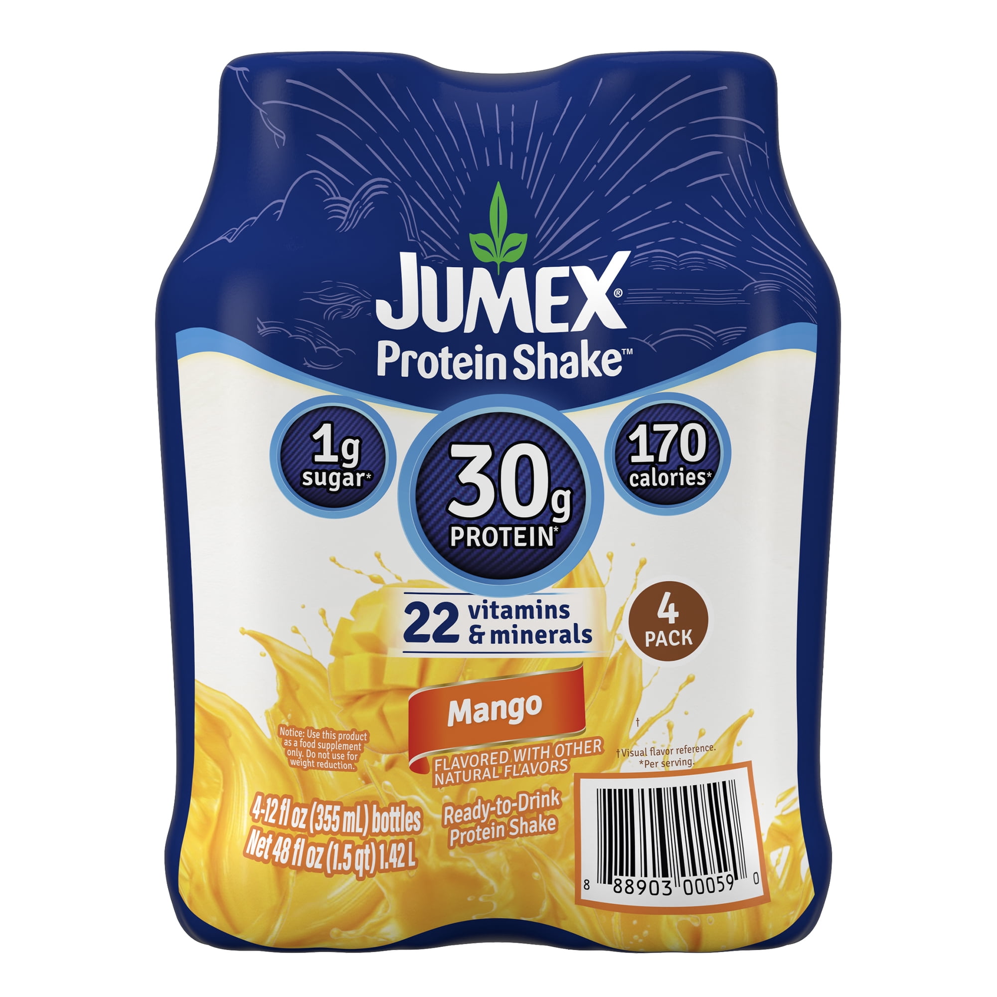Jumex Protein Shake Mango, 30g Protein, 12 fl oz, 4 Pack