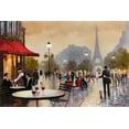 thumbnail image 2 of Orme, E. Anthony 32x23 Black Ornate Wood Framed with Double Matting Museum Art Print Titled - Paris Stroll, 2 of 4