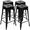 Black, variant on Metal Barstools Set of 4, 24 Inch Counter Height Backless Stools, Industrial Indoor/Outdoor Stackable Bar Chairs with Footrest for Kitchen/Dining Room/Bistro/Patio, Brown