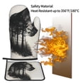 thumbnail image 5 of Xecao Double Exposure Cat Forest Pattern Oven Mitts and Pot Holders Sets Heat Resistant Silicone Oven Mittens Extra Thicken Long Kitchen Cotton Oven Glove for Cooking, 5 of 7
