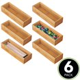 thumbnail image 2 of mDesign Wooden Bamboo Office Drawer Organizer Box Tray - 6 Pack - Natural Wood, 2 of 8