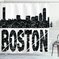 thumbnail image 1 of Ambesonne Boston Shower Curtain, Scattered Silhouette, 69"Wx70"L, Black and White, 1 of 3