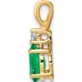 thumbnail image 2 of 14K Yellow Gold Emerald Diamond Pendant (13 X 5) Made In United States xp1002e/aa, 2 of 5