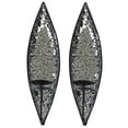thumbnail image 3 of DecorShore "Bella Palacio” Mirrored Glass Mosaic & Metal Wall Mounted Decorative Candle Holder Wall Sconce, Set of 2 Large Size 18 in. Light Weight Wall Decor, 3 of 8