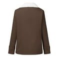 thumbnail image 4 of Spring Savings Clearance Lindreshi Womens Shackets Coat in Clothing Clearance Women's Fashion Long Sleeve Pocket Plush Button Coat, 4 of 5