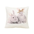 thumbnail image 2 of Kbndieu Easter Pillow Covers 18x18 Inch, Cute Bunny Throw Pillow Covers with Rabbit Ears Bow, Spring Rabbit Decoration Holiday Cushion Case for Sofa Couch Bed Home Decor, 2 of 6