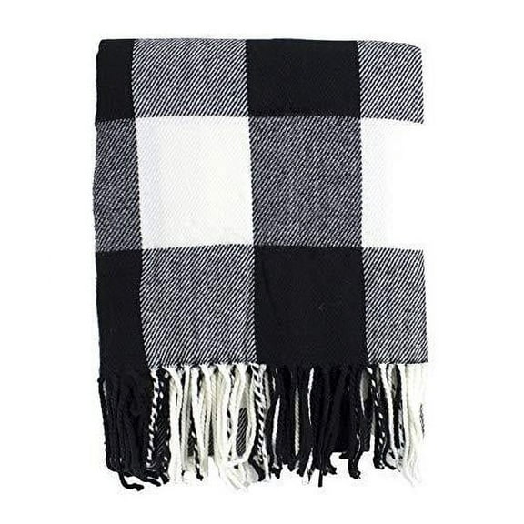 Fennco Styles Buffalo Plaid Collection Modern Tassel 50 x 60 Inch Throw - Varity Colors of Throw Blanket for Banquets, Christmas, Special Events and Home Décor