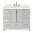 thumbnail image 2 of Ariel Cambridge 43 In. Oval Sink Vanity With White Quartz Countertop In Grey, 2 of 10