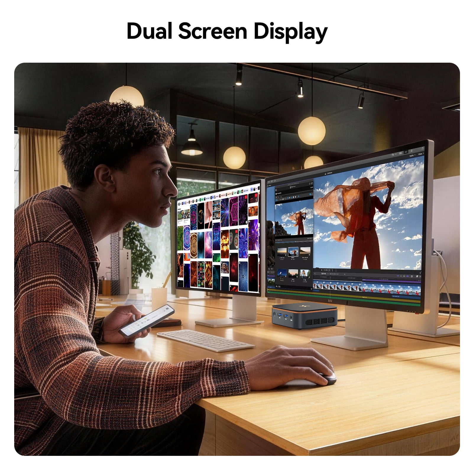 Huidun Mini PC H50, AMD Ryzen 3 3300U, 16GB RAM 512GB SSD, Mini Desktop Computer, Dual 4K Display(HDMI 2.0), WiFi+BT(RTL8852BE), Windows 11 Pro, 3-Year Warranty, VESA Mount for Monitor/Laptop
