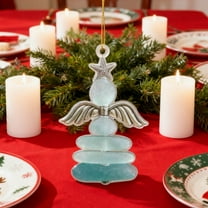 Kumdkd Authentic Sea Glass Christmas Ornaments Unique Nautical Christmas Ornaments - Real Sea Glass in Seafoam Green & White (Lightweight, Versatile for Tree/Wreaths/Gift-giving)