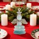 thumbnail image 1 of Adorno de la amistad de vidrio marino para un vecino o amigo, recuerdo de ángel navideño con sombrero negro, amuleto de la amistad, adorno de vidrio marino, el mejor regalo para amigos (azul), 1 of 8