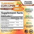 thumbnail image 3 of Turmeric Curcumin Supplement - 95% Curcuminoids with Organic Turmeric & BioPerine Black Pepper for Best Absorption - Daily Joint & Immune Health Support, Vegan, Non-GMO, Bottled in USA - 60 Capsules, 3 of 10