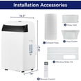 thumbnail image 2 of 14,000 BTU Portable Air Conditioners,Portable AC Unit for Bedroom up to 750 sq.ft,Standing Air Conditioner with Cool, Dehumidifier & Fan Modes Remote Control,24H Timer,Sleep Mode, Installation Kit, 2 of 8
